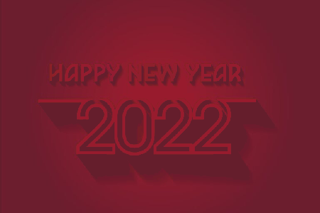 Bordowa kartka ze złotym napisem 2022